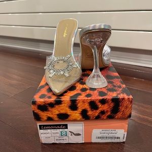 Midnight Silver Holographic Pointed-Toe Heels